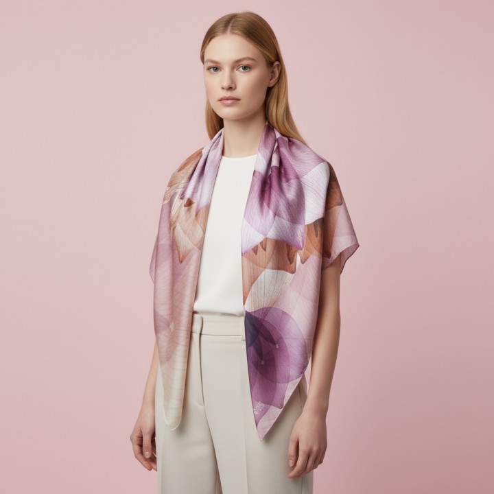 Square silk scarf- SOPHIA SUNSET   